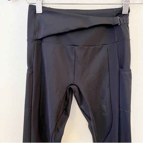 Gymshark Black Adjustable Waist Clasp Athletic Compression Leggings Size XS - Picture 2 of 10